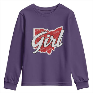 Buckeye Girl Ohio Home State Youth Sweatshirt TS11 Purple Print Your Wear