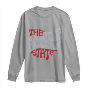 Funny Ohio Pride The Buckeye State Long Sleeve Shirt Map Of Ohio State TS11 Sport Gray Print Your Wear