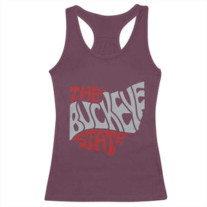 Funny Ohio Pride The Buckeye State Racerback Tank Top Map Of Ohio State TS11 Maroon Print Your Wear