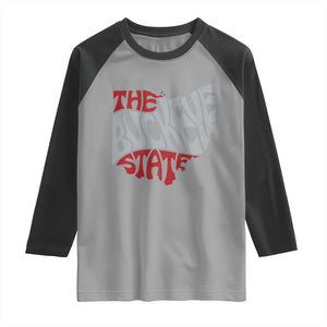 Funny Ohio Pride The Buckeye State Raglan Shirt Map Of Ohio State TS11 Sport Gray Black Print Your Wear