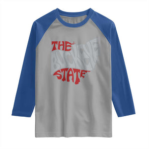 Funny Ohio Pride The Buckeye State Raglan Shirt Map Of Ohio State TS11 Sport Gray Royal Print Your Wear