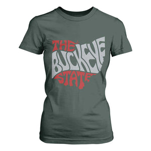 Funny Ohio Pride The Buckeye State T Shirt For Women Map Of Ohio State TS11 Dark Forest Green Print Your Wear