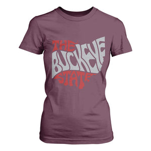 Funny Ohio Pride The Buckeye State T Shirt For Women Map Of Ohio State TS11 Maroon Print Your Wear