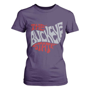 Funny Ohio Pride The Buckeye State T Shirt For Women Map Of Ohio State TS11 Purple Print Your Wear