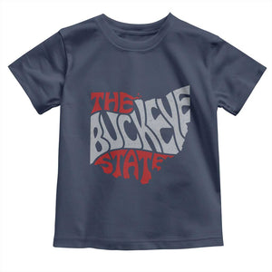 Funny Ohio Pride The Buckeye State Toddler T Shirt Map Of Ohio State TS11 Navy Print Your Wear