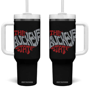 Funny Ohio Pride The Buckeye State Tumbler With Handle Map Of Ohio State TS11 One Size: 40 oz Black Print Your Wear