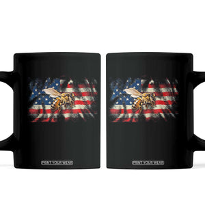 Patriotic Beekeeper Coffee Mug Bee American Flag Beekeeping TS11 Black Print Your Wear