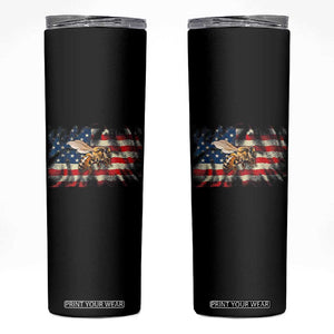 Patriotic Beekeeper Skinny Tumbler Bee American Flag Beekeeping TS11 Black Print Your Wear