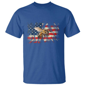 Patriotic Beekeeper T Shirt Bee American Flag Beekeeping TS11 Royal Blue Print Your Wear