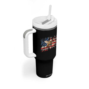 Patriotic Beekeeper Tumbler With Handle Bee American Flag Beekeeping TS11 Print Your Wear