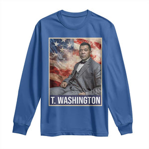 Booker Taliaferro Washington Long Sleeve Shirt African American Educator Black History Month TS11 Royal Blue Print Your Wear