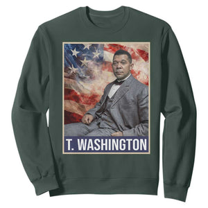 Booker Taliaferro Washington Sweatshirt African American Educator Black History Month TS11 Dark Forest Green Print Your Wear