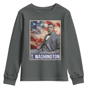 Booker Taliaferro Washington Youth Sweatshirt African American Educator Black History Month TS11 Dark Heather Print Your Wear