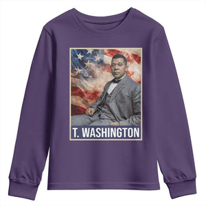 Booker Taliaferro Washington Youth Sweatshirt African American Educator Black History Month TS11 Purple Print Your Wear