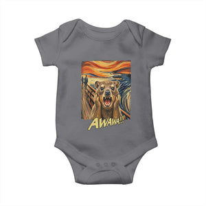 Funny Awawa Hyrax Baby Onesie The Scream Art Oddly Specific Meme Animal TS11 Charcoal Print Your Wear