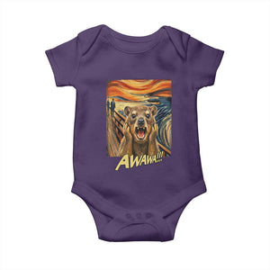 Funny Awawa Hyrax Baby Onesie The Scream Art Oddly Specific Meme Animal TS11 Purple Print Your Wear