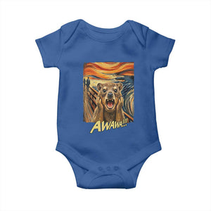 Funny Awawa Hyrax Baby Onesie The Scream Art Oddly Specific Meme Animal TS11 Royal Blue Print Your Wear