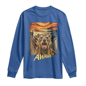Funny Awawa Hyrax Long Sleeve Shirt The Scream Art Oddly Specific Meme Animal TS11 Royal Blue Print Your Wear