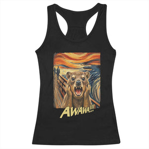 Funny Awawa Hyrax Racerback Tank Top The Scream Art Oddly Specific Meme Animal TS11 Black Print Your Wear