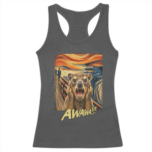 Funny Awawa Hyrax Racerback Tank Top The Scream Art Oddly Specific Meme Animal TS11 Dark Heather Print Your Wear