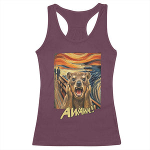 Funny Awawa Hyrax Racerback Tank Top The Scream Art Oddly Specific Meme Animal TS11 Maroon Print Your Wear