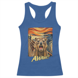 Funny Awawa Hyrax Racerback Tank Top The Scream Art Oddly Specific Meme Animal TS11 Royal Blue Print Your Wear
