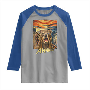 Funny Awawa Hyrax Raglan Shirt The Scream Art Oddly Specific Meme Animal TS11 Sport Gray Royal Print Your Wear