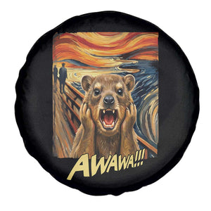 Funny Awawa Hyrax Spare Tire Cover The Scream Art Oddly Specific Meme Animal TS11 Print Your Wear