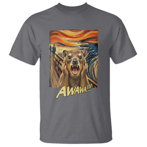 Funny Awawa Hyrax T Shirt The Scream Art Oddly Specific Meme Animal TS11 Charcoal Print Your Wear