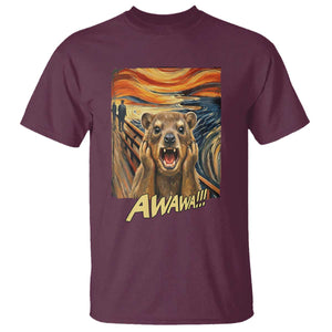 Funny Awawa Hyrax T Shirt The Scream Art Oddly Specific Meme Animal TS11 Maroon Print Your Wear
