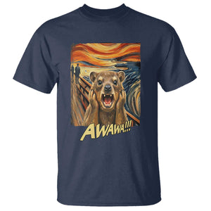 Funny Awawa Hyrax T Shirt The Scream Art Oddly Specific Meme Animal TS11 Navy Print Your Wear