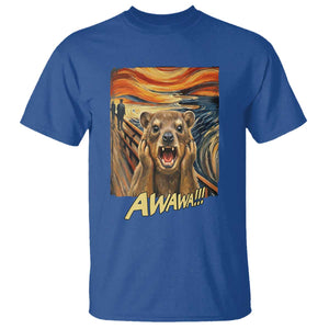 Funny Awawa Hyrax T Shirt The Scream Art Oddly Specific Meme Animal TS11 Royal Blue Print Your Wear