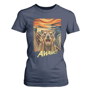 Funny Awawa Hyrax T Shirt For Women The Scream Art Oddly Specific Meme Animal TS11 Navy Print Your Wear