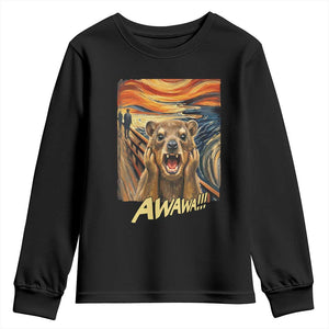 Funny Awawa Hyrax Youth Sweatshirt The Scream Art Oddly Specific Meme Animal TS11 Black Print Your Wear