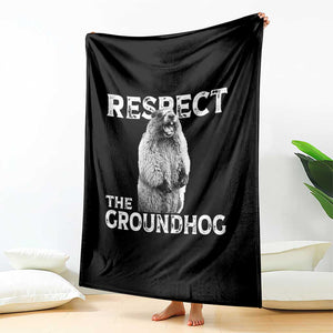 Funny Respect The Groundhog Throw Blanket Screaming Woodchuck Meme Groundhog Day TS11 Print Your Wear