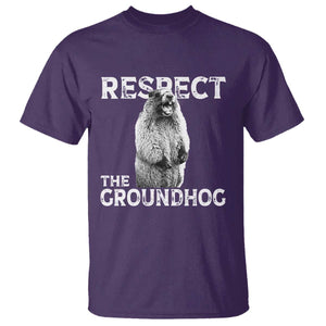Funny Respect The Groundhog T Shirt Screaming Woodchuck Meme Groundhog Day TS11 Purple Print Your Wear