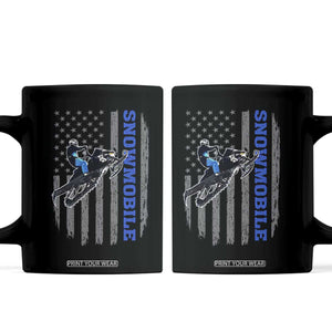 Snowmobile American Flag Snowcross Riding Winter Sport Coffee Mug TS11 Black Print Your Wear