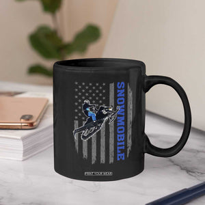 Snowmobile American Flag Snowcross Riding Winter Sport Coffee Mug TS11 Print Your Wear