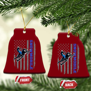 Snowmobile American Flag Snowcross Riding Winter Sport Ceramic Ornament TS11 Print Your Wear