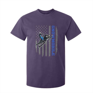 Snowmobile American Flag Snowcross Riding Winter Sport T Shirt For Kid TS11 Purple Print Your Wear