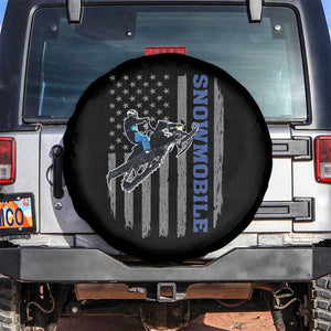 Snowmobile American Flag Snowcross Riding Winter Sport Spare Tire Cover TS11 No hole Black Print Your Wear