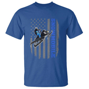 Snowmobile American Flag Snowcross Riding Winter Sport T Shirt TS11 Royal Blue Print Your Wear