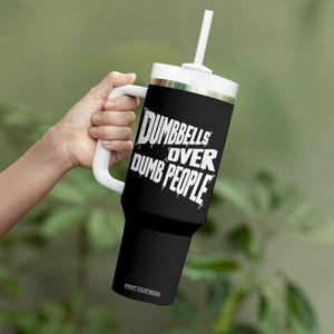 Funny Dumbbells Over Dumb People Tumbler With Handle Gym Workout Fitness Motivation TS11 Print Your Wear