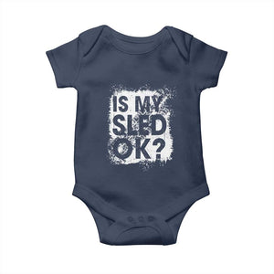 Funny Snowmobile Baby Onesie Is My Sled Ok Winter Sport Snowmobile Track TS11 Navy Print Your Wear