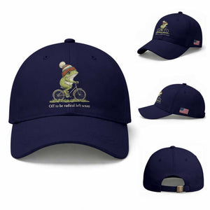 Off To Be Radical Left Scum Baseball Cap Funny Frog Resistance TS11 Baseball Cap Universal Fit Dark Blue Print Your Wear