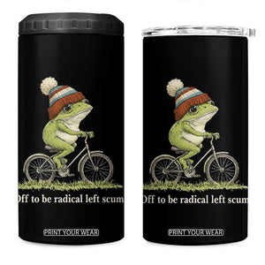 Off To Be Radical Left Scum 4 in 1 Can Cooler Tumbler Funny Frog Resistance TS11 One Size: 16 oz Black Print Your Wear