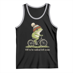 Off To Be Radical Left Scum Tank Top Funny Frog Resistance TS11 Black Athletic Heather Print Your Wear