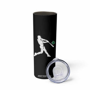 St Patricks Day Baseball Batter Silhouette Shamrock Skinny Tumbler TS11 Print Your Wear