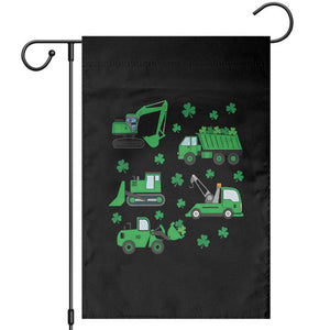 Funny St Patricks Day Construction Trucks Irish Shamrock Garden Flag TS11 Black Print Your Wear