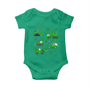 Funny St Patricks Day Construction Trucks Irish Shamrock Baby Onesie TS11 Irish Green Print Your Wear